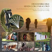 Multifunctional 5-In-1 Outdoor Survival Paracord Bracelet Camping Emergency Kit, With Precision Navigation Compass, 120dB Rescue Whistle, Multi-Function Cutting And Scraping, Tear-Resistant 7-Strand Paracord Wristband - A - View 7
