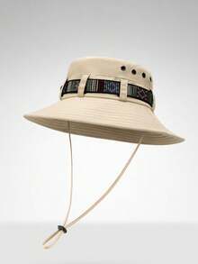 Unisex Hiking Hat With Striped Pattern, Summer Outdoor Sun Protection Camping Beach Travel Denim Bucket Hat For Men And Women - A - View 9