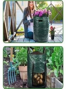 Potato Planting Bag, Durable Fabric Garden Planting Bucket With Lid And Handle, Spring Planting Bag, Plant Growth Bag, Potato Vegetable Planting Bucket With Door - Multicolor - View 11