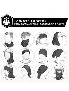 1pc Unisex Solid Color Balaclava Face Mask, Ski Mask, Football Sports, Lightweight, Sun Protection, Cycling - Multicolor - View 12