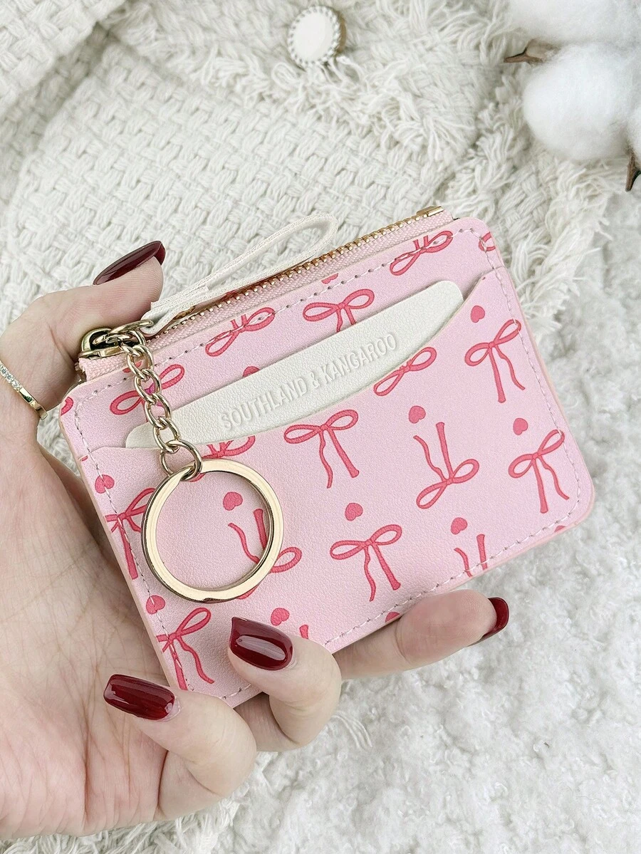 Fashionable Zipper With A Chain Keychain Lightweight Portable Card Bag, Credit Card Storage Bag, Multi Card Clip Perfect For Outdoors, Travel