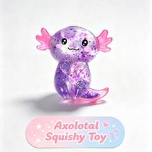 1pc (Random Color) Maltose Color Sequin Salamander Squishy Toy Set, Soft Transparent Silicone Salamander Squeeze Toy, Filled With Glitter, Slow Rebound, Suitable For Children And Adults To Relieve Stress And Anxiety - Multicolor - View 12