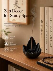 Lotus Aromatherapy Base, Creative Lotus Shaped Incense Burner, Home Fragrance Decor, Helps Regulate Mood And Purify Air, Suitable For Living Room, Bedroom, Room, Home Decor, Wedding, Essential Fragrance Tool For Yoga And Meditation Enthusiasts - Regular Model - View 1