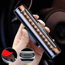 Car Hidden Roller Parking Number Plate Anti-Peeping Privacy Protection 11-Digit Adjustable Number Universal Dashboard Interior Decor - A - View 1
