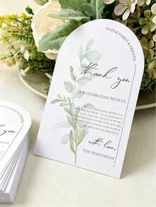 300/200/100/50/10/1pc Floral Thank You Cards, Suitable For Wedding, Reception, Rehearsal Dinner, Party, Event & Celebration Tabletop, Essential For Wedding Gift,Back To School - Multicolor - View 13