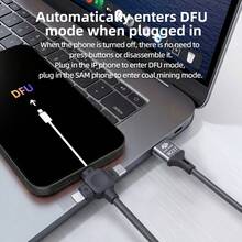 Câble de réparation DFU 3-en-1 OSS TEAM W237 compatible avec Apple 8-16 Auto DFU, câble d'ingénierie de flashage en mode minage de charbon, câble de données de réparation de téléphone plug and play - Gris - Voir 6
