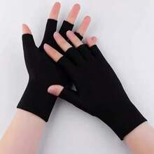 Black Half-Finger Gloves, Sun Protection Breathable Lightweight Short Style Unisex Gloves, Suitable For Cycling, Driving, Typing, Outdoor Sports And Daily Wear - Half Finger Gloves - View 1