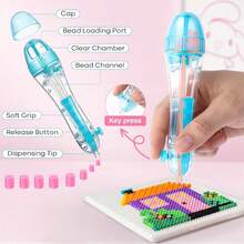 2pcs 2.6mm Melt Bead Pen, Transparent Pen-Style Bead Dispenser, Suitable For Holiday DIY, Home Fun And Creative Projects, Time-Saving Precise Placement, No Clogging, Large Capacity - Multiple Styles - View 3