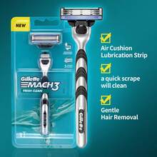 GILLETTE 吉列 Fusion3 刮鬍刀手柄 + 1 個替換刀頭，3 刀片漸進式刮鬍，彈性轉軸，金屬防滑手柄，一鍵開蓋方便清潔，適合日常使用的手動刮鬍刀 - 吉列鋒速3黑 1刀柄+1刀頭 - 查看 6