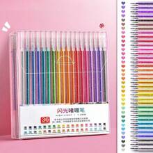 Glitter Gel Pens, Fluorescent Marker Pens For Students, Planner, Glittery Sparkly Quicksand Pearlescent Colorful Neutral Pens - Glitter Pen - View 10