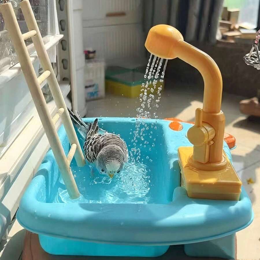 【Easy Clean Parrot Bath】耐用 PC 材質鸚鵡浴盆,易清洗自動清潔鳥類淋浴盆 - 均碼 - 查看 1