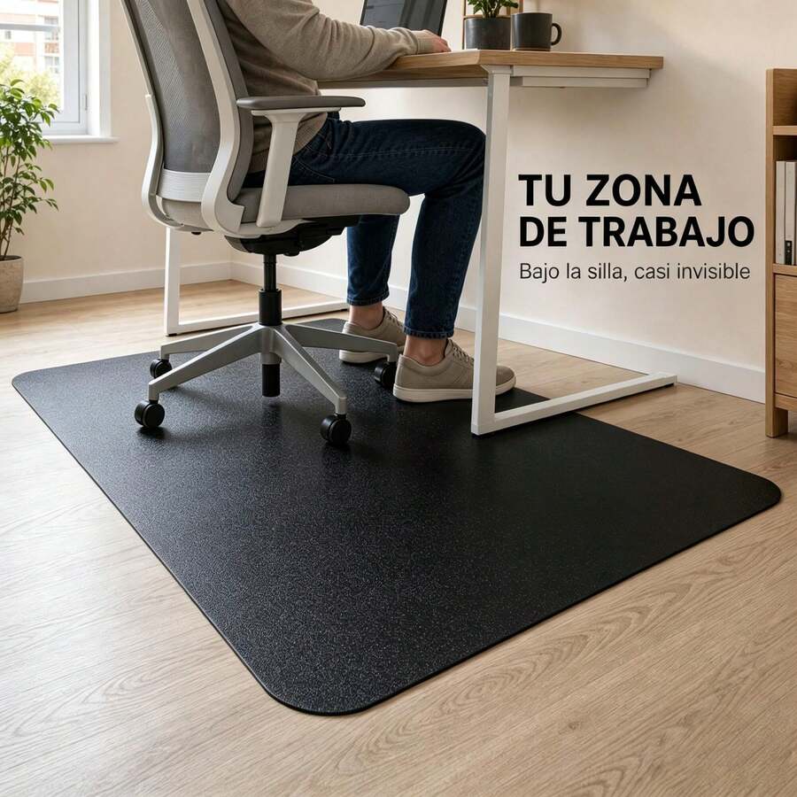Protector de Suelo para Silla con Ruedas – Alfombra con Textura Antiarrayado Tapete de PVC para Silla de Oficina, Parquet, Escritorio o Gaming,1.5mm grosor,Transparente Con Textura - 90 x 180 cm - Ver 1