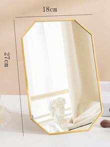 1pc New Foldable Portable High-Definition Makeup Mirror PU Leather Desktop Mirror Set, Suitable For Travel And Daily Use (Size: Large/Extra Large/Super Large) - Black - View 4
