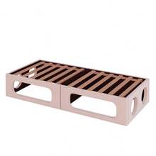 Divano letto imbottito con cuccia per animali domestici, letto imbottito multifunzionale 2-in-1 180*200 cm, letto imbottito con tessuto in morbido velluto, base a doghe e schienale, rosa. - Rosa + Velluto + 180cm*200cm - Visualizzare 6