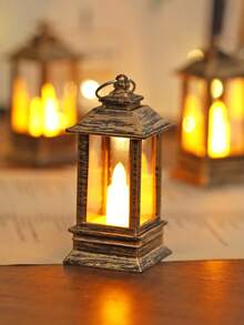 1pc Home Decoration Mini Retro Decor Lantern Light, With Battery, Indoor Room Desktop Decoration Night Light, Mini Wind Light, Suitable For Festivals, Parties, Christmas Decor, Bedroom Decor LED Candle Light, Christmas Decor Light, Gift For Friends - House-shaped Lantern - View 17