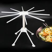 Secador de pasta plegable con 10 peldaños extensibles, asa de transporte integrada, escurridor de espaguetis - Ver 4