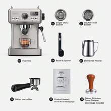 HiBREW H10A Semi-Automatic Espresso Machine , Adjustable Temperature And Cup Volume, 58mm Commercial-Grade Portafilter, 1.6L Large Capacity Removable Water Tank, OPV+NTC Dual Temperature Control Protection, Cold Brew And Hot Extraction Dual Modes - 查看 11