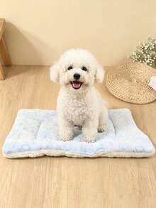 Polyester Cute Style Breathable Washable Thickened Pet Bed Mat, Suitable For Small And Medium-Sized Cats And Dogs Year-Round (Suitable For Teddy/Teddy Bear And Other Active Dogs, Not Suitable For Large Dogs) - Baby Blue - View 3