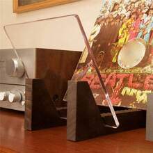 Vinyl Record Storage Holder Large Capacity Acrylic Ends Display Stand Wooden LP Vinyl Album Desktop Rack - View 3