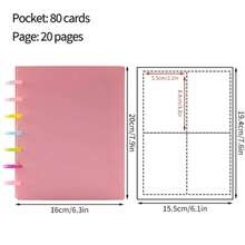 Álbum de Cartões Furo de Cogumelo para Photocards de Idols Fotos 3 Polegadas 4 Grid Portátil Resistente - A - Visão 10
