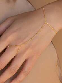 1pc Stainless Steel Waterproof Minimalist Finger Chain Beaded Bracelet Bohemian Style Wedding Jewelry Women Gift - Bracelet - View 3