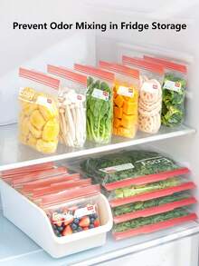 YIYOUJIA EASY YOUR HOME EASY YOUR HOME PE Food Storage Bag, Reusable Freezer Bag For Fridge Organizer, Dual Zipper Pouch For Snack Family Meal Prep, 4 Sizes - View 3