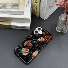 Compatible With IPhone 16 Case, Hybrid 2-Layer Case Shockproof Anti-Scratch For Girl Women Boy Men, Midnight Floral For IPhone 16 - White - View 5