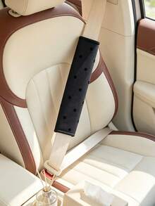 1pc Sweet Minimalist Soft Fabric Long Black Polka Dot Print Neat Stitching Breathable Wear-Resistant Stain-Resistant Shoulder Pad, Relieve Shoulder Pressure, Car Seat Belt Cover, Daily Driving Travel, All Seasons Spring Summer Autumn Winter Gift - Multicolor - View 6
