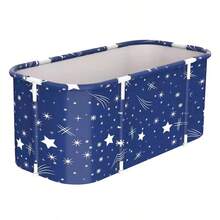 Starry Sky Pattern Foldable Family Swimming Pool, Outdoor Backyard Adult Wading Pool, Large Capacity Water Storage Multi-Function Bathtub - A - View 3