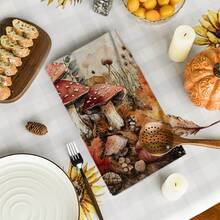 2/4/48pcs Autumn Series Watercolor Forest Mushroom Pattern Printed Kitchen Towels - Super Soft, Highly Absorbent Polyester Tableware And Hand Towels, Perfect For Holiday Decor, Kitchen Decor, Party Decor - Multicolor - View 11