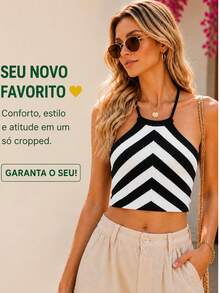 Women Knit Tops - Black and White - View 6