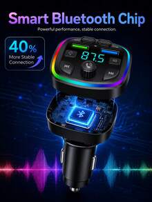 XF.Meraki Car FM Transmitter, Bluetooth 5.4 With RGB Display, Wireless Music And USB Charging, For Car Audio Systems - A - View 5