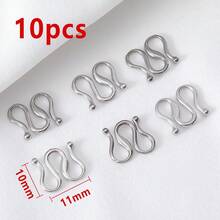 10pcs Stainless Steel M-Clasp S-Clasp Necklace Bracelet Connector Clasp End Connector Suitable For Handmade DIY Jewelry Accessories - Stainless Steel Buckles - View 13