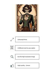 1pc Frameless Educator Skeleton Tarot Mystical Halloween Poster Wall Art Dorm Decor Gift - Multi-color - View 7