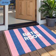 1pc Diatomaceous Earth Bathroom Mat, Absorbent Quick-Drying Non-Slip Bathroom Door Mat, Fresh Color-Block Vertical Striped Bathroom Rug, Shower Room Home Use, 40*60cm And Other Sizes Available - A - View 5