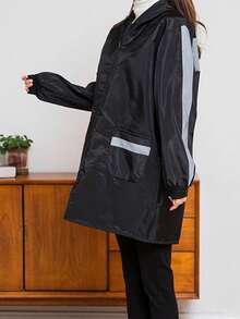 Hooded Waterproof Apron, Practical Minimalist Panda Print Design, Windproof And Oil-Resistant, Reflective Strip For Safety, Suitable For Cooking, Cycling, And Daily Chores! - Women's Raincoat - View 8