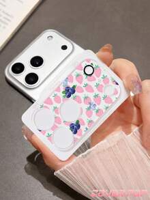 1pc Blueberry & Strawberry Pattern Lens Protector, Compatible With Phone 17 Pro/17 Pro Max, Cute & Exquisite Lens Decoration, Enhances Phone Overall Texture, Better Atmosphere For Photos, Tempered Glass High Definition Full Coverage, Scratch-Resistant & Wear-Resistant, Compatible With Phone Cases, Fashionable Small Gift For Girlfriend & Best Friend - Clear - View 12