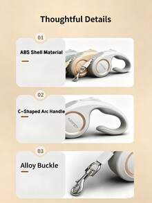 1 dây xích thú cưng tự thu hồi bằng nylon gia cường, tay cầm chống trượt thiết kế công thái học, dây chó điều chỉnh được, nhỏ gọn và di động, dùng để dắt chó đi dạo, leo núi, du lịch, phụ kiện thiết yếu tiện dụng chăm sóc thú cưng - Nhiều màu - Xem 5
