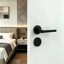 Indoor Door Handle (Without Lock Cylinder And Lock Body) | Comfortable Grip | Durable | Door Hardware Tool | Spring Anti-Sag, Automatic Rebound | Home And Office Decoration | Replacement Handle | Outdoor Split Wooden Door Lock - Black - View 5