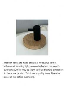 No-Drill Easy Round Bamboo Base Hook Strong Adhesive Wall Mount, Sturdy Storage Hook For Hat Bag Coat Accessory Organization, Practical Adhesive Hanger For Bedroom Kitchen Home Decor Wall - Multicolor - View 10