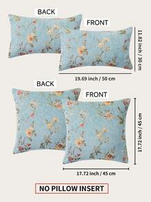 1pc Double-Sided Jacquard Fabric Floral Pattern Pillow Case, Modern Style Polyester Fiber Square Cushion Cover Suitable For Living Room Home Use, Pillow Case Only - Multicolor - View 6