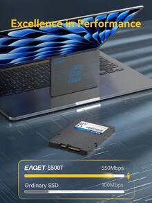 EAGET 內建 2.5 吋 SATA3 SSD 高性能固態硬碟，讀取速度 550MB/S，適用於桌上型電腦、筆記型電腦、一體機 PC 升級儲存碟 - 查看 4