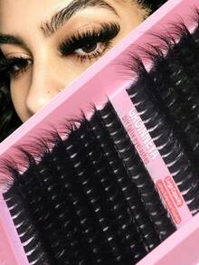 GROINNEYA 256/320PCS Large Capacity Individual Lashes 80-200D Thick Dramatic Lash Clusters 12-26mm Ultra Long Cluster Eyelashes Volume 5D Cluster Lashes For DIY,Single Cluster Eyelashes For Extension,Perfect For Party And Date,Lash Tech Supplies - C - View 13