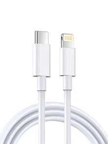 Pure White USB-C To Lightning Silicone Data Cable, PD 30W(MAX) Fast Charging Data Cable, 3.3FT/6.6FT USB-C To Lightning Data Cable, Compatible With Apple/ Series Charging Cables, Vehicle Accessories/Essential For Back-To-School/Phone Charging Cables - White - View 6
