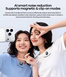 REMAX K27 Clip-On Wireless Microphone, Intelligent Noise Reduction, Long Battery Life, Suitable For Video Shooting, Live Streaming, Interviews, Recording, 1-To-2 - View 5