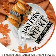 2/4/48pcs Autumn Series Farm Fresh Pumpkin Minimalist Text Pattern Printed Kitchen Towels - Super Soft, Highly Absorbent Polyester Dish Cloths And Hand Towels, Perfect For Holiday Decor, Kitchen Decor, Party Decor - Multicolor - View 8