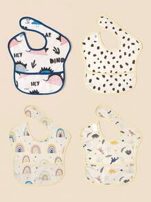1 buah Celemek Bayi Bermotif Lucu, Unisex untuk Bayi Laki-laki dan Perempuan, Nyaman Dipakai, Tahan Lama dan Mudah Dibersihkan - MultiWarna - View 5