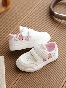 1 Pair Girls' 2026 Spring/Autumn New Cartoon White Casual Skate Shoes, Sneakers - Pink - View 1