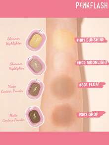 PINKFLASH 1.5g Matte Contour Powder, Ultra-Fine Silky Texture, Smooth Blending Without Patchiness Or Clumping, Long-Lasting Oil Control And Sweat Resistance, No Fading Or Shifting All Day - #S01 FLOAT - View 5