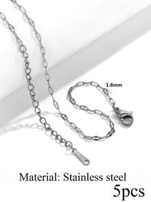 5 Pcs 18K Gold-Plated Stainless Steel Cross, Coiled Snake, And Box-Shaped Necklace Chains For DIY Pendant Jewelry Making Materials - Chain - View 9